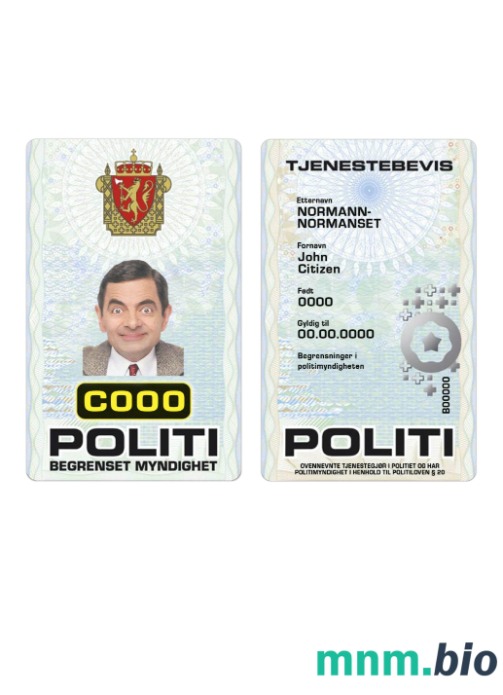 Szablon legitymacji policyjnej Norwegii w PSD